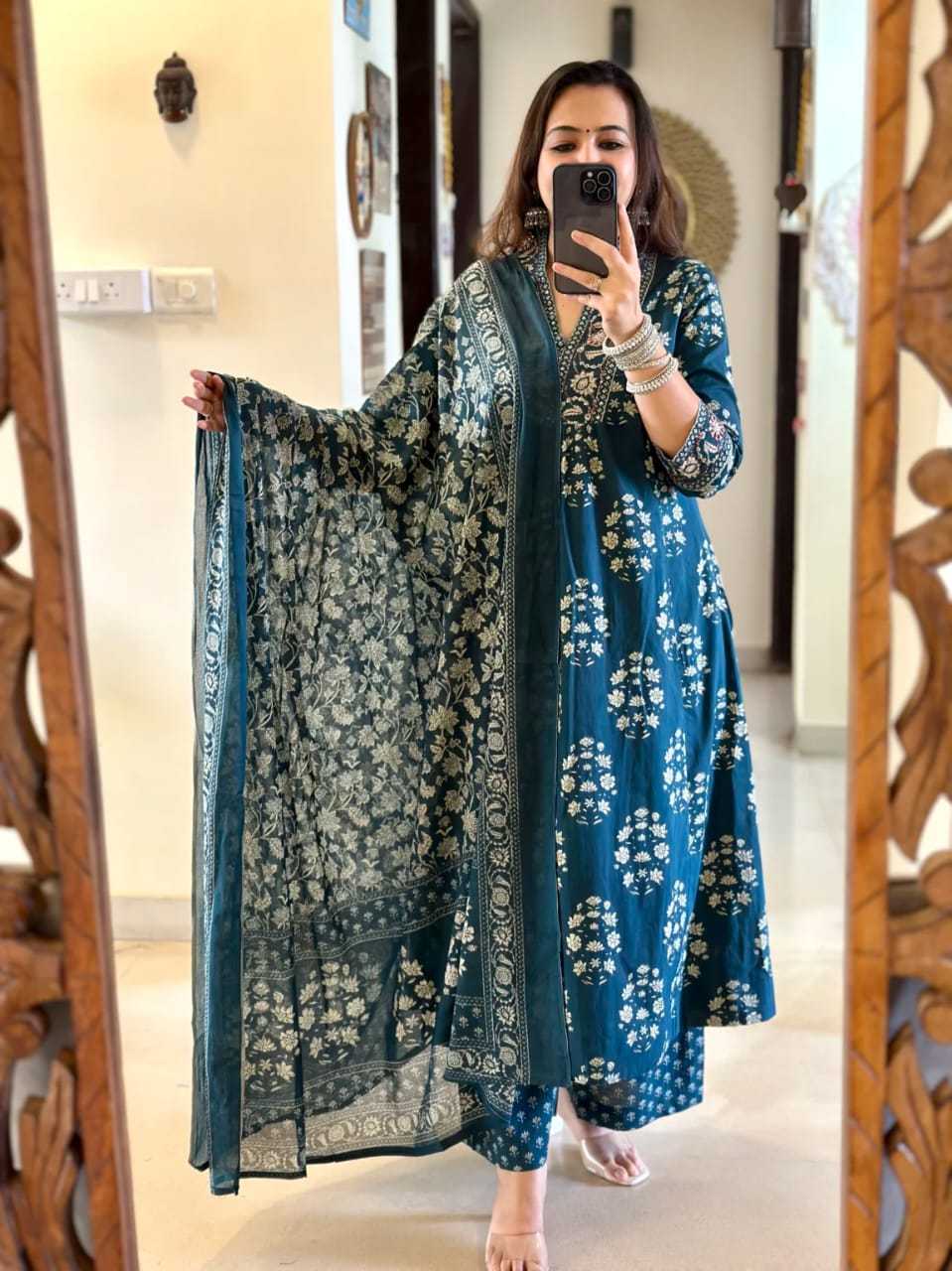 Bloom Boldly ? XXL Cotton Dress with Beautiful Embroidery & Print(XL) - Image 2